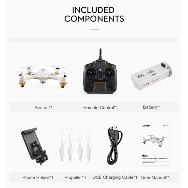 JJRC JJPRO X3 HAX Brushless Double GPS WIFI FPV w/ 1080P HD Camera Drone RC Quadcopter RTF VS Hubsan H501S X4 H502E Eachine EX1 - techtoyzone