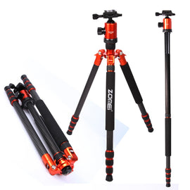 Flagship ZOMEI tripod Orange Z888C Professional Travel Carbon Fiber camera tripod Monopod&Ball head with case for DSLR camera - techtoyzone