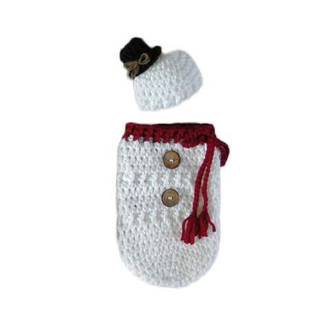 Newborn Baby Crochet Knitted Photography Wrap Christmas Bebe Santa Elk Sleeping Bag + Hat Xmas Costumes Photo Props Accessories - techtoyzone