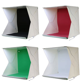 40*40*40cm Mini Foldable Photography studio Kit, 35LED Lights, Black,Red,Green & White Backdrips Photo Studio Box - techtoyzone