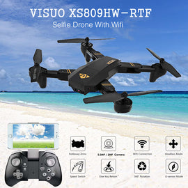 New Hot VISUO XS809HW HD Camera Altitude Hold Foldable Arm RC Drone Outdoor Toys Quadcopter RTF WIFI FPV For RC Models VS MAVIC - techtoyzone