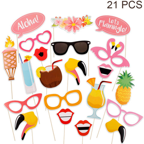 FENGRISE Wedding Decoration Fun Photo Booth Props Photobooth Happy Birthday Kid Flamingo DIY Mr Mrs Glasses Party Accessories - techtoyzone