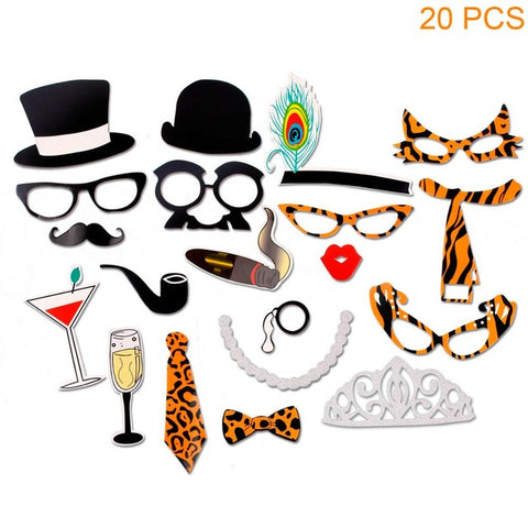 FENGRISE Wedding Decoration Fun Photo Booth Props Photobooth Happy Birthday Kid Flamingo DIY Mr Mrs Glasses Party Accessories - techtoyzone