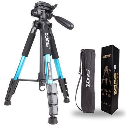 Professional Portable Travel Aluminum Camera Tripod with 3-Way Fluid Pan Head for Canon Nikon Sony SLR DSLR Camera DV Smartphone - techtoyzone