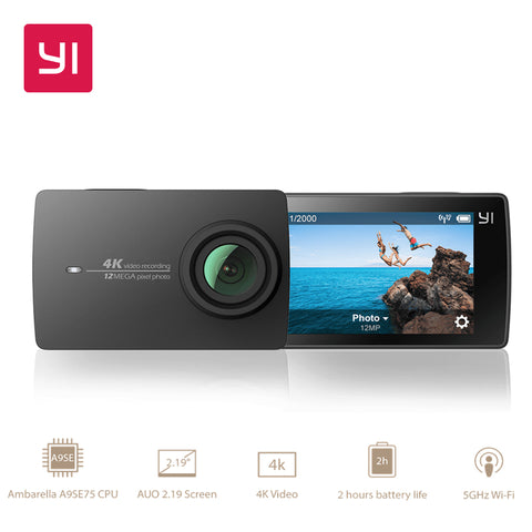 YI 4K Action Camera International Version Edition Ambarella A9SE Sports Mini Camera ARM 12MP CMOS 2.19" 155 Degree EIS LDC WIFI - techtoyzone