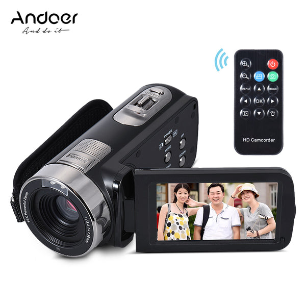 Andoer HDV-302S 3" Digital Video Camera LCD Full HD 1080P 30FPS 20MP 16X Zoom Anti-shake DV Remote Control Shutter Camcorder - techtoyzone