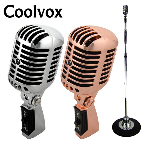 Professional Wired Vintage Classic Microphone Good Quality Dynamic Moving Coil Mike Deluxe Metal Vocal Old Style Ktv Mic Z6 mike - techtoyzone