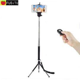 Universal Wireless Selfie Kit including Selfie Stick Tripod and Bluetooth Remote Control for Phone - techtoyzone