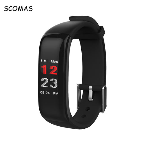 SCOMAS P1 Plus Color Display Heart Rate Monitor Blood Pressure Smart Watches Fitness Bracelet Activity Tracker Smart Wristband - techtoyzone