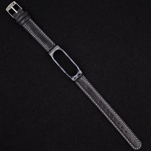 New Original Mijobs PU Leather Strap for Xiaomi Miband 2 Wrist Strap mi band 2 Smart Bracelet  Steel Metal Frame Smart Watches - techtoyzone