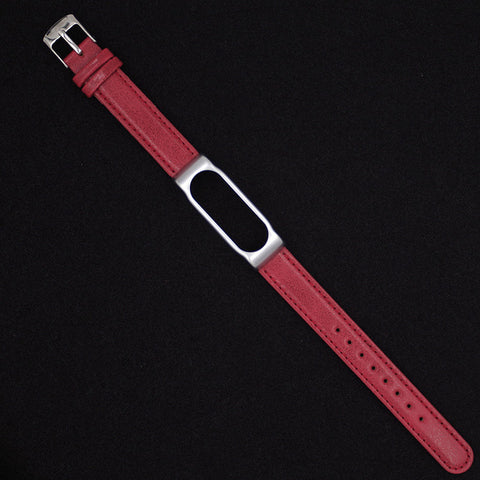 New Original Mijobs PU Leather Strap for Xiaomi Miband 2 Wrist Strap mi band 2 Smart Bracelet  Steel Metal Frame Smart Watches - techtoyzone