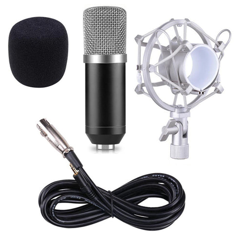 BM-700 Professional Condenser Microphone Wired 3.5mm Computer Mic BM 700 With Metal Shock Mount For Studios Video Recording PC - techtoyzone