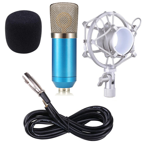 BM-700 Professional Condenser Microphone Wired 3.5mm Computer Mic BM 700 With Metal Shock Mount For Studios Video Recording PC - techtoyzone