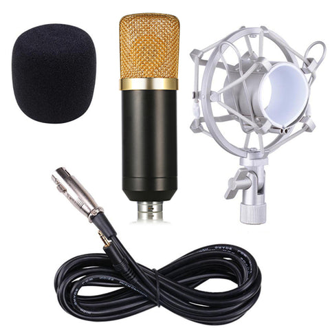 BM-700 Professional Condenser Microphone Wired 3.5mm Computer Mic BM 700 With Metal Shock Mount For Studios Video Recording PC - techtoyzone