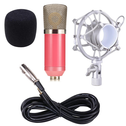 BM-700 Professional Condenser Microphone Wired 3.5mm Computer Mic BM 700 With Metal Shock Mount For Studios Video Recording PC - techtoyzone