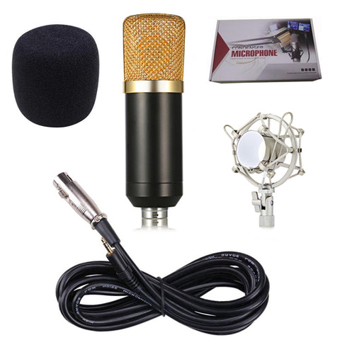 BM-700 Professional Condenser Microphone Wired 3.5mm Computer Mic BM 700 With Metal Shock Mount For Studios Video Recording PC - techtoyzone