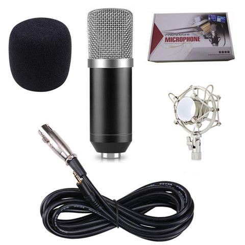 BM-700 Professional Condenser Microphone Wired 3.5mm Computer Mic BM 700 With Metal Shock Mount For Studios Video Recording PC - techtoyzone