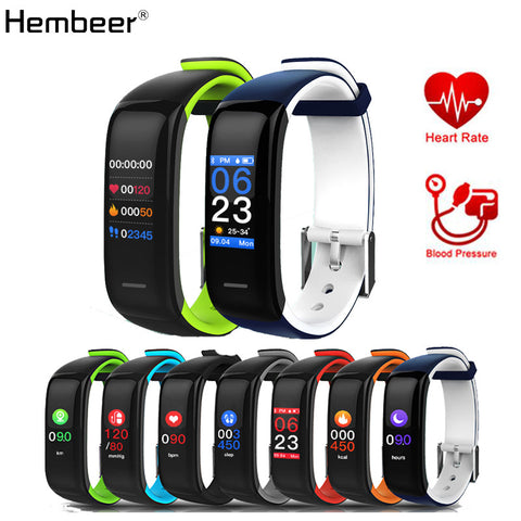 Hembeer H1 Plus Smart Bracelet Most Accurate Heart Rate Monitor Blood Pressure Fitness Clock Colorful Touch Screen PK fitbits - techtoyzone