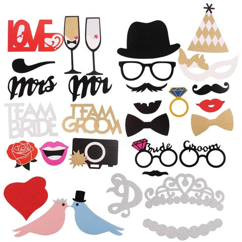 FENGRISE Fun Wedding Decoration Photo Booth Props DIY Mr Mrs Photobooth Props Photo Accessories Wedding Event Party Supplies - techtoyzone