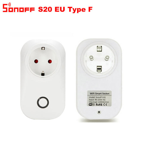 Itead Sonoff S20 Smart WiFi Socket CN AU UK US EU Plug Wireless Remote Outlet Wifi Switch Works With Alexa Google Home Assistant - techtoyzone