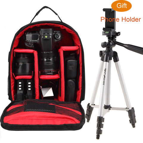 ightpro P1 Waterproof Digital DSLR Photo Padded Backpack w/ Rain Cover Multi-functional SLR Camera Soft Bag Video Case - techtoyzone