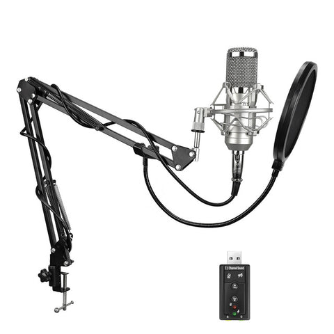 FELYBY Professional bm 800 Condenser Microphone for computer Audio Studio Vocal Recording Mic KTV Karaoke + Microphone stand - techtoyzone