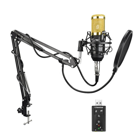 FELYBY Professional bm 800 Condenser Microphone for computer Audio Studio Vocal Recording Mic KTV Karaoke + Microphone stand - techtoyzone