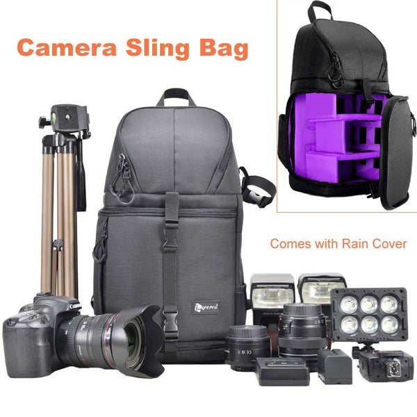 Photo Camera Sling Bag Shoulder Cross Digital Case Waterproof w/ Rain Cover DSLR Soft Men Women Bag for Canon Nikon Sony SLR - techtoyzone