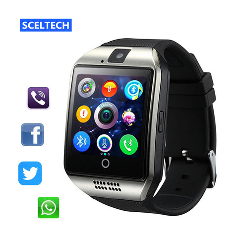 SCELTECH Smart watch Q18 Passometer with Touch Screen camera Support TF card Bluetooth smartwatch for Android IOS Phone - techtoyzone