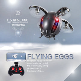 NEW WIFI real time FPV Folding Transformable Egg Drone Gift K130 upgrade RC Drone with 720P HD Camera 2.4G 4CH  RC Quadcopter - techtoyzone