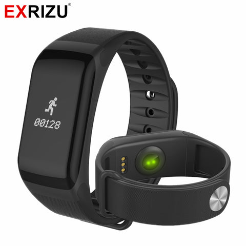 EXRIZU F1 Smart Wristband Blood Pressure Bracelet Watch Heart Rate Monitor Smart Band Health Fitness Tracker for Android iOS - techtoyzone