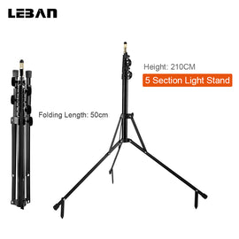 210cm 83'' 5-Section Reverse Legs Light Stand Reverse Fold Studio Photo Stand Photo Studio Accessories - techtoyzone