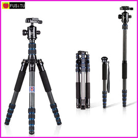 Load 15kg Manbily CZ-302 5 Sections Carbon Fiber Walking Stick Video Monopod Tripod with KF-0 Ball Head for DSLR Camera - techtoyzone