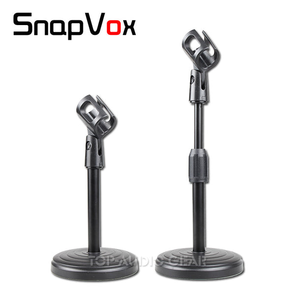 Free Shipping Round Base Desktop Mic Stand Table Desk Top Microphone Stand Boom Clip Holder Mount Clamp Clasp Adjustable Height - techtoyzone